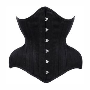curvy steel boned 100% cotton corset - black